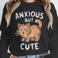 Anxious But Cute Anxiety Meme Cat Lover Introvert For Men Women Unisex Sweatshirt Anxious But Cute Anxiety Meme Cat Lover Introvert For Men Women Unisex Sweatshirt