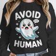 Avoid Humans Cute Kawaii Pastel Ghost Introvert Saying Unisex Sweatshirt Avoid Humans Cute Kawaii Pastel Ghost Introvert Saying Unisex Sweatshirt
