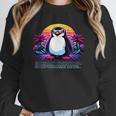 Awkward But Loyal Penguin Synthwave Vapowave Introvert Unisex Sweatshirt