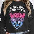 Bi Shy And Ready To Cry Bisexual Introvert Bi Pride Unisex Sweatshirt