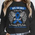 Blue Ribbon In Memory Of My Sister Colon Cancer Awareness Unisex Sweatshirt Blue Ribbon In Memory Of My Sister Colon Cancer Awareness Unisex Sweatshirt