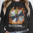 Buffering Glitched CD On Fire 2000s Nostalgia Unisex Sweatshirt