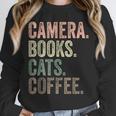 Camera Books Cats And Coffee Lover Photography Men Women Unisex Sweatshirt