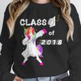 Class Of 2018 Graduation Him Her Unicorn Dabbing Shirt Unisex Sweatshirt
