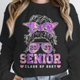 Class Of 2027 Senior Coquette Bow Messy Hair 26 Graduation Unisex Sweatshirt