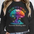 Color Our World Summer Reading 2025 Tree Book Lover Camping Unisex Sweatshirt