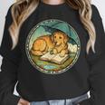 Dog Reading Book Rain Cozy Umbrella Cute Art Men Unisex Sweatshirt