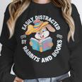 Easily Distracted By Rabbits And Books Reading Unisex Sweatshirt