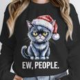 Ew People Christmas Cat Santa Hat Dad Introvert Unisex Sweatshirt