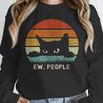 Ew People Retro Cat Cat Lover Introvert Unisex Sweatshirt