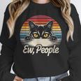 Ew People Retro Cat Vintage Anti Social Introvert Unisex Sweatshirt