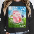 Frutiger Aero Aesthetic Tech Kawaii Strawberry Milk Fishes Unisex Sweatshirt