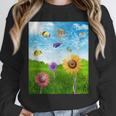 Frutiger Aero Aesthetic Tech Scenery Fishes Sunflower Unisex Sweatshirt