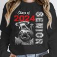 Fun Trendy UFO Sloth Graduation Class Of 2024 Senior Unisex Sweatshirt