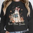 Ghost Reading Book Coquette Bow Halloween Girl Kid Teacher Unisex Sweatshirt