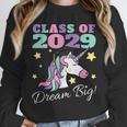 Girls Class Of 2029 Magical Unicorn Graduation Cap Unisex Sweatshirt