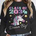 Girls Class Of 2034 Magical Unicorn Graduation Cap Unisex Sweatshirt