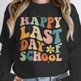 Happy Last Day Of School Groovy Teacher Student Graduation Unisex Sweatshirt