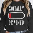 Introvert Socially Drained Battery Unisex Sweatshirt Introvert Socially Drained Battery Unisex Sweatshirt