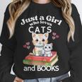 Just A Girl That Loves Cats And Books Cute Cat & Bookwork Unisex Sweatshirt