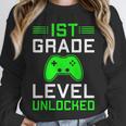 Kids 1st Grade Level Unlocked Back To School Gamer Graduation Unisex Sweatshirt