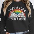 Take a Look It's In a Book Reading Vintage Retro Rainbow Unisex Sweatshirt