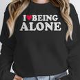 I Love Being Alone Introvert & Anxious Girl Red Heart Unisex Sweatshirt I Love Being Alone Introvert & Anxious Girl Red Heart Unisex Sweatshirt