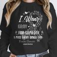 In Memory Brain Cancer Angel Family Support I Wear Grey Unisex Sweatshirt