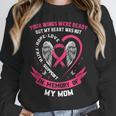 In Memory Of My Mom Breast Cancer Awareness Pink Heart Unisex Sweatshirt