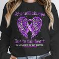 In Memory Of My Sister Overdose Awareness Angel Wing Unisex Sweatshirt