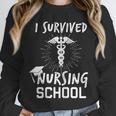 Nursing School Graduation Shirt I Survived RN Gift Unisex Sweatshirt