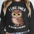 I Like Owls And Maybe 3 People Introvert Humor Casual Unisex Sweatshirt