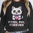 Pixel Art Pet Cat Y2K Retro Vintage Digital Nostalgia Tech Unisex Sweatshirt