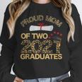 Proud Mom Of Two 2021 Graduates Twin Mama Graduation Leopard Unisex Sweatshirt
