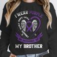 Purple In Memory Of Brother Alzheimers Awareness Back Print Unisex Sweatshirt