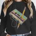 Retro Cassette And Pencil 80s 90s Nostalgia Music Lover Unisex Sweatshirt