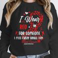 Ribbon Blood Cancer Angel Memory Support Dad Mom Red Unisex Sweatshirt