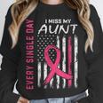 RIP Memorial In Memory Of Aunt Breast Cancer Awareness Flag Unisex Sweatshirt