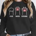 Rock Paper Scissors Hand Game Cute Paw Cat Introvert Unisex Sweatshirt