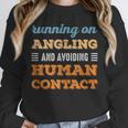 Running On Angling Social Introvert Humor Vintage Unisex Sweatshirt