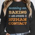 Running On Baking Social Introvert Humor Vintage Unisex Sweatshirt Running On Baking Social Introvert Humor Vintage Unisex Sweatshirt