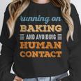 Running On Baking Social Introvert Humor Vintage Unisex Sweatshirt
