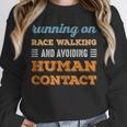 Running On Race Walking Social Introvert Humor Vintage Unisex Sweatshirt