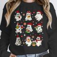 Santa Ghost Reading Books Christmas Library Teacher Unisex Sweatshirt