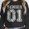 Senior 01 Class Of 2001 Retro College High School Graduation Unisex Sweatshirt