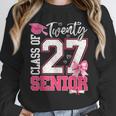 Senior 2027 Class Of 2027 Pink Coquette Bow Graduation Girl Unisex Sweatshirt