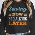 Sewing Now Minimal Socializing Introvert Vintage Unisex Sweatshirt