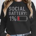 Social Battery 1 Percent Introvert Mood Minimalist Unisex Sweatshirt