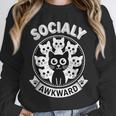 Socially Awkward Cute Introvert Cat Meme Anti-Social Club Unisex Sweatshirt
