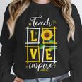 Sunflower Teach Love Inspire Cool Graduation Teacher School Unisex Sweatshirt